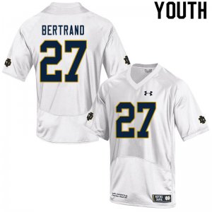 Notre Dame Fighting Irish Youth JD Bertrand #27 White Under Armour Authentic Stitched College NCAA Football Jersey UOB4199KQ